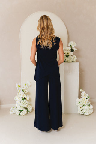 Navy Asymmetric Chique Set