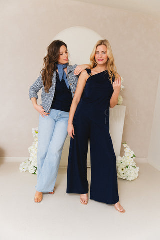 Navy Asymmetric Chique Set