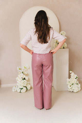 Old Pink Leather Trousers