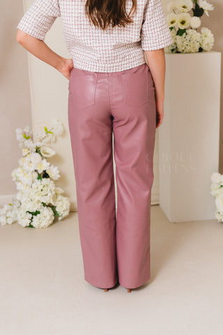 Old Pink Leather Trousers