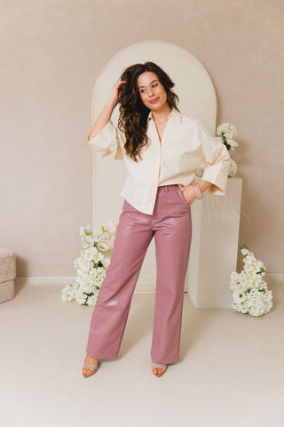Old Pink Leather Trousers
