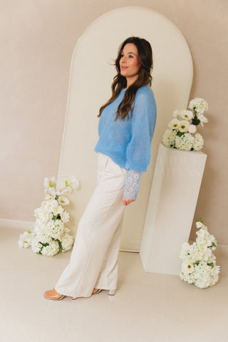 Blue Short Sleeve Knit