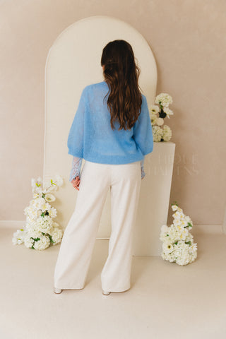 Blue Short Sleeve Knit