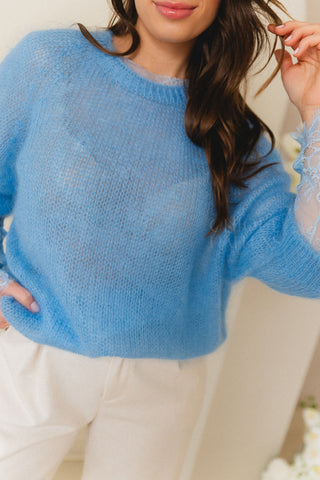 Blue Short Sleeve Knit
