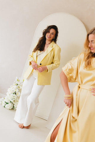 Shiny Pastel yellow Blazer
