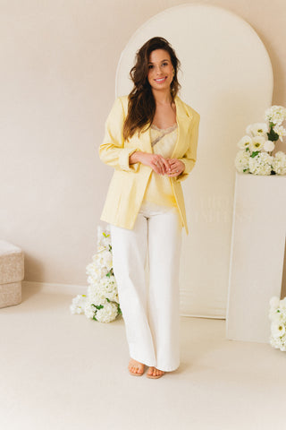 Shiny Pastel yellow Blazer