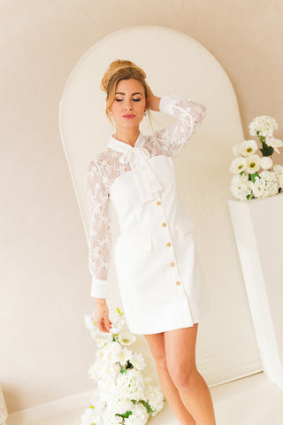 Lacy Blazerdress White