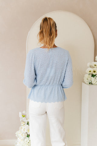 Peplum Blouse Baby Blue
