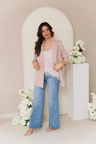 Pink Double Breasted Blazer