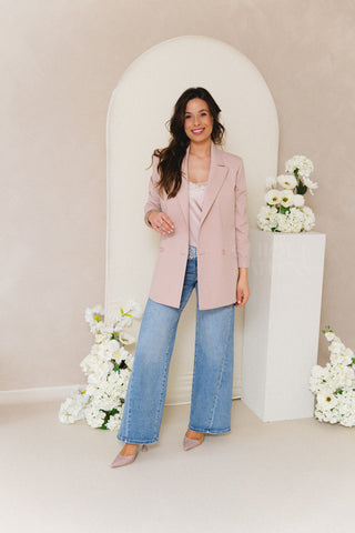 Pink Double Breasted Blazer