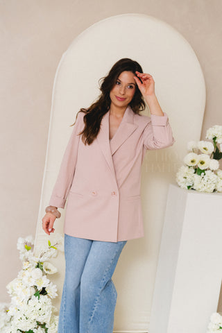Pink Double Breasted Blazer