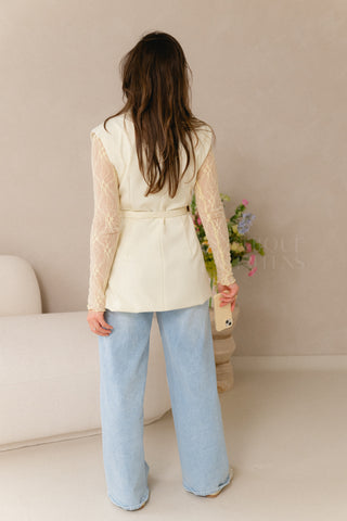 Transparant Lace Top Pastel Yellow