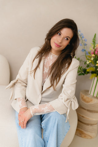 Transparant Lace Top Ecru