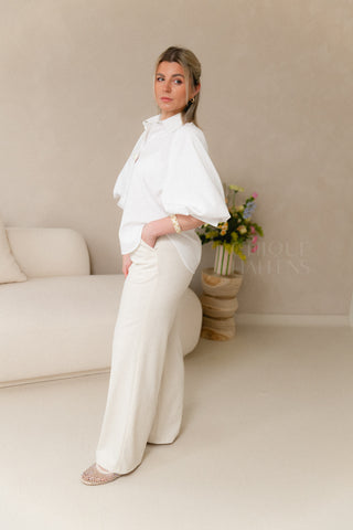 Classy Balloonsleeves Blouse White