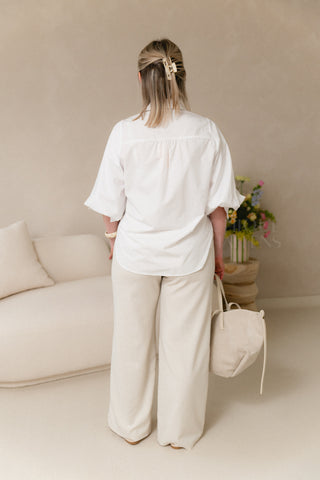 Classy Balloonsleeves Blouse White