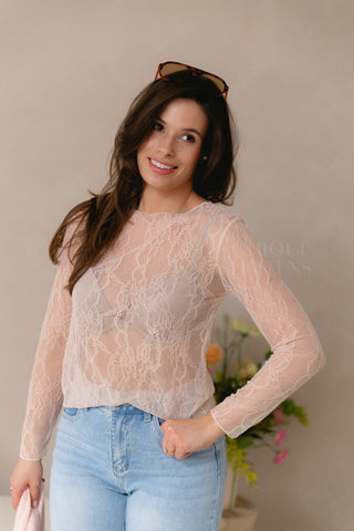 Peach Lace Top