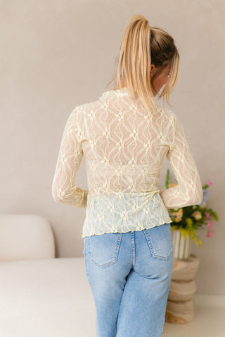 Transparant Lace Top Pastel Yellow