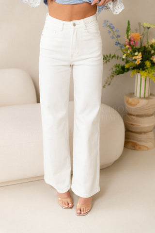 Ivory Braided Wide Pants