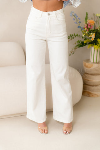 Ivory Braided Wide Pants