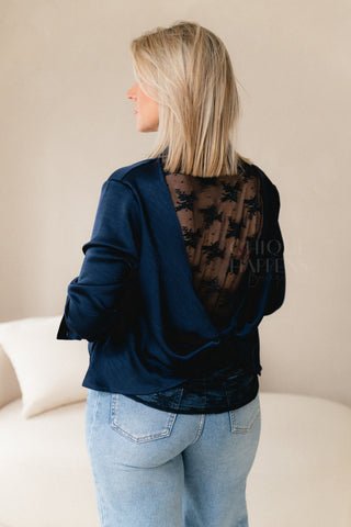 Navy Special Back Blouse