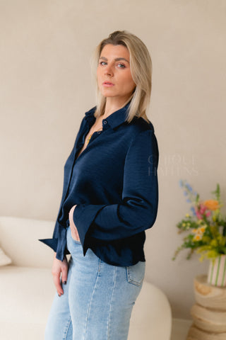 Navy Special Back Blouse