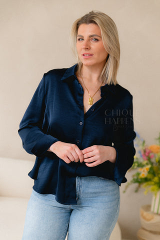 Navy Special Back Blouse