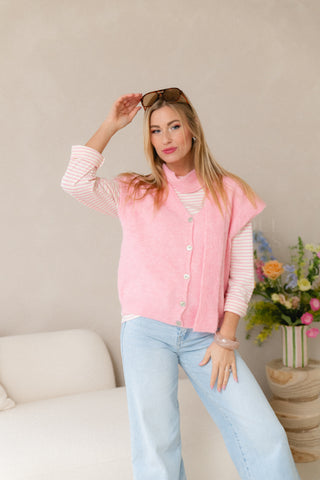 Scarf In One Gilet Pink