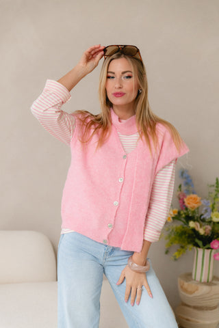 Scarf In One Gilet Pink