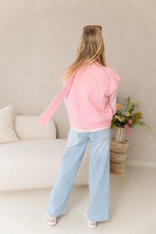 Scarf In One Gilet Pink