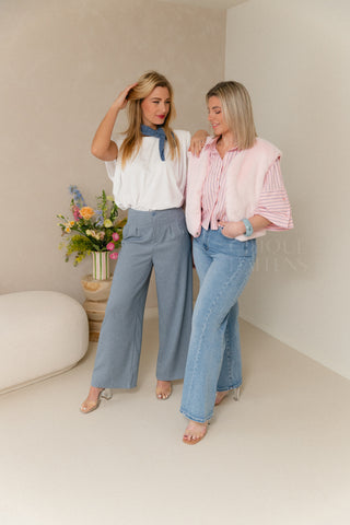 Blush Stripe Cropped Shirt