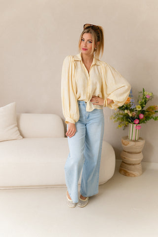 Subtle Bloom Blouse Butter yellow