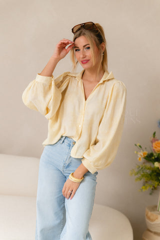 Subtle Bloom Blouse Butter yellow