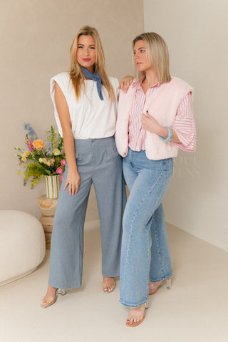 Blush Stripe Cropped Shirt