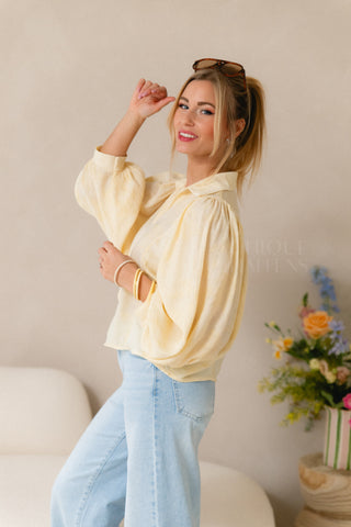 Subtle Bloom Blouse Butter yellow