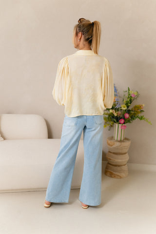 Subtle Bloom Blouse Butter yellow
