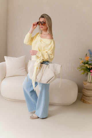 Off Shoulder Bow Sweater