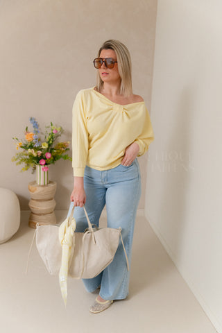 Off Shoulder Bow Sweater