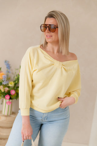Off Shoulder Bow Sweater