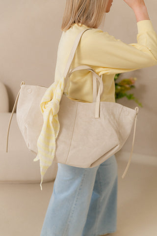 Striped Butter yellow Triangle Scarf