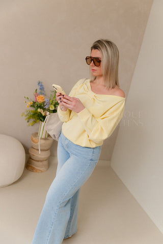 Off Shoulder Bow Sweater