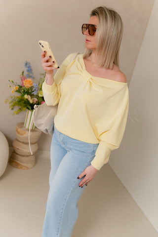 Off Shoulder Bow Sweater