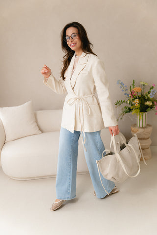 Linen Bow Blazer
