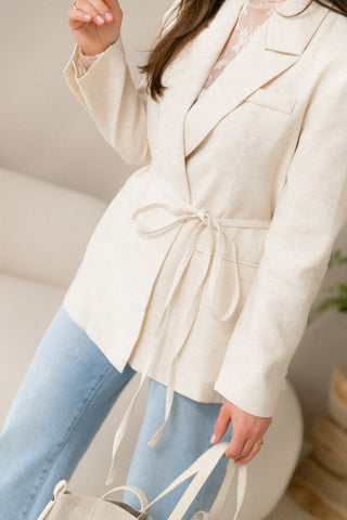 Linen Bow Blazer
