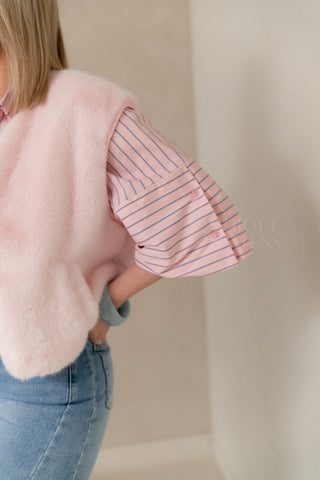 Blush Stripe Cropped Shirt