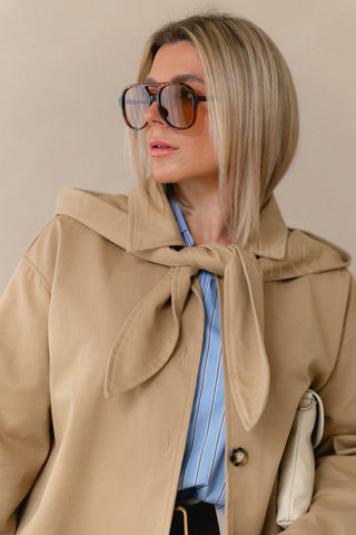 Blue Stripe Cropped Shirt