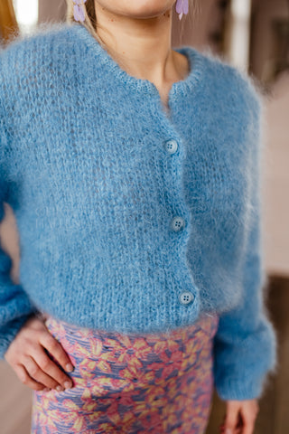 Luxe Mohair Cardigan Blue