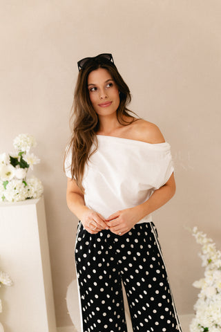 Off Shoulder White Tee
