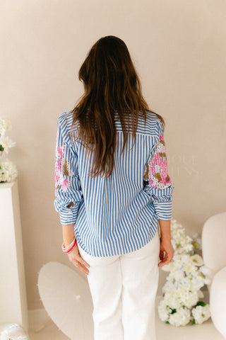 Flower Sequin Shirt