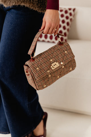 Stud Pied De Poule Purse