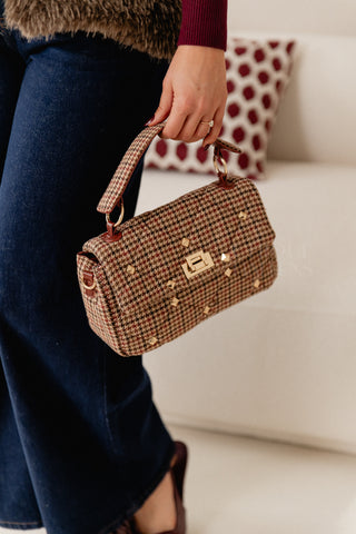 Stud Pied De Poule Purse